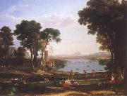 Claude Lorrain Landscape with Isaac and Rebecka brollop oil painting artist
